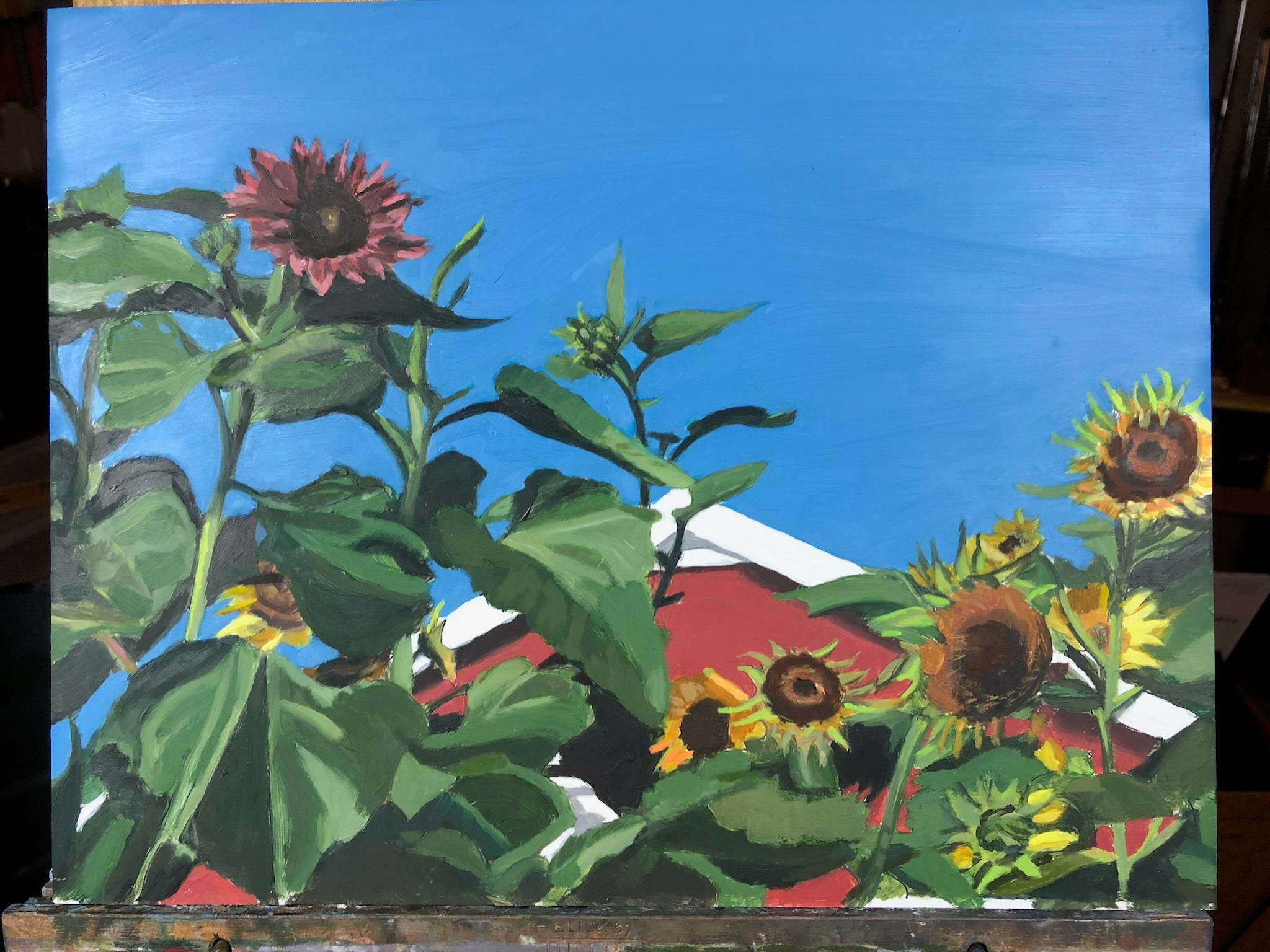 Sunflowers by the Barn