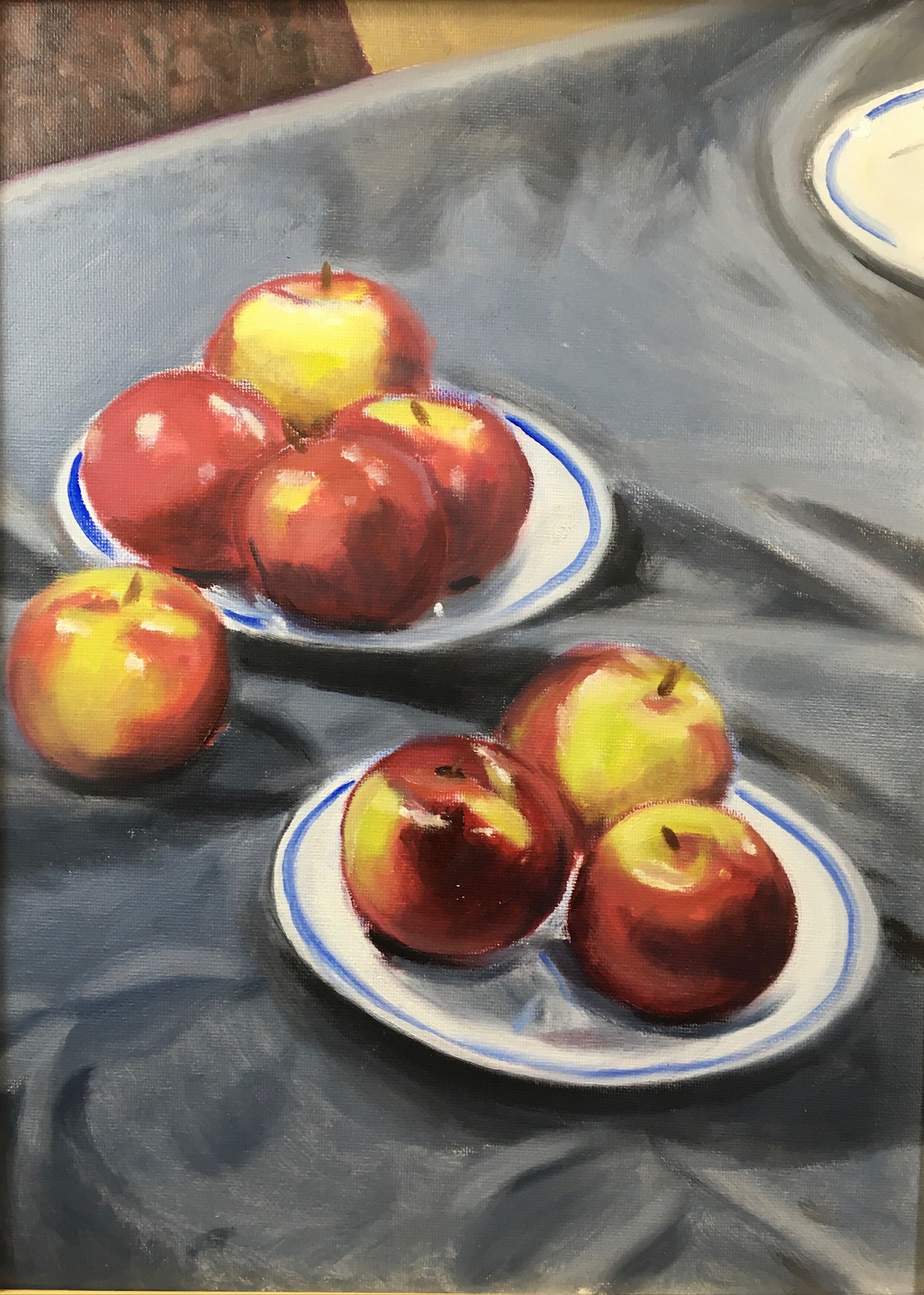 Apples on White China