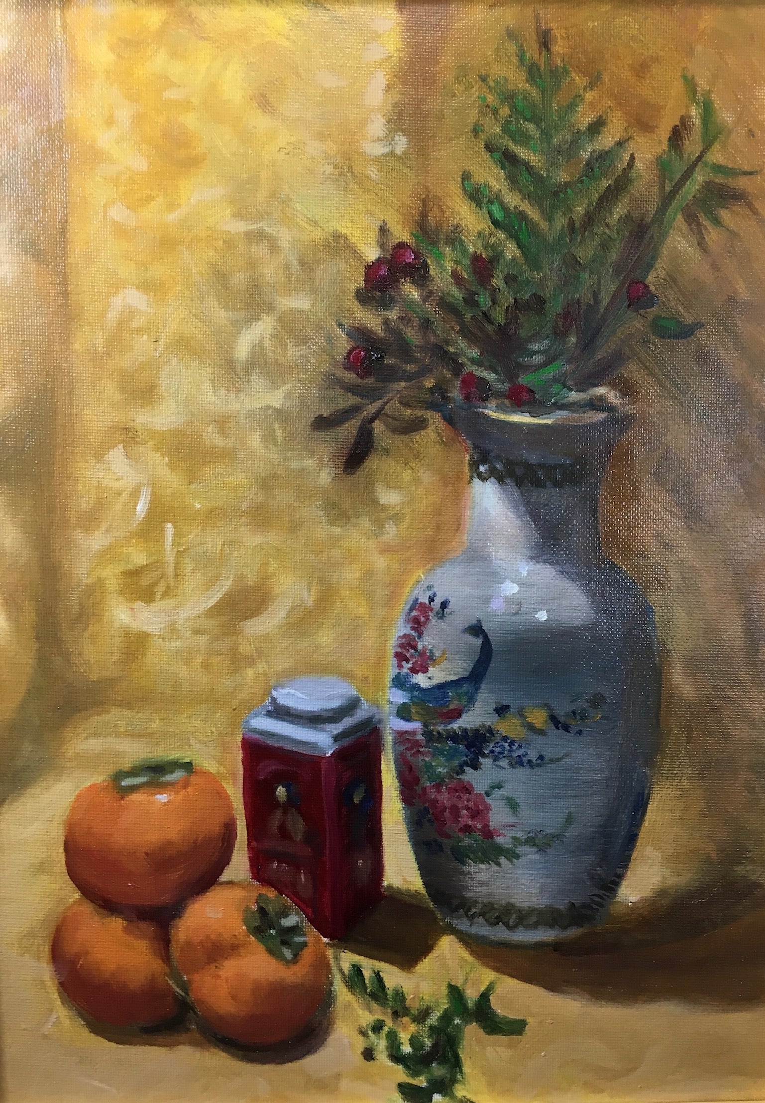 Chinese Vase with Persimmons