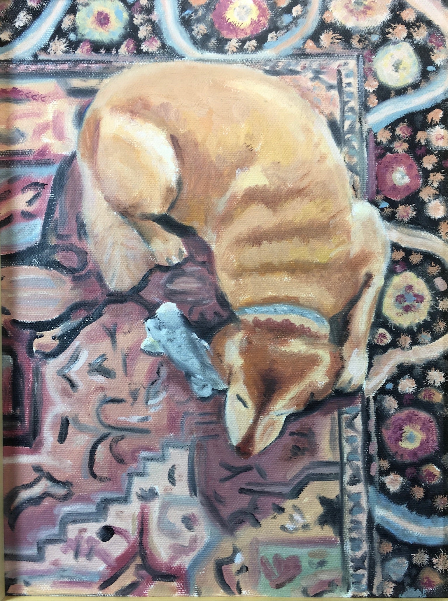 Dog on a Rug