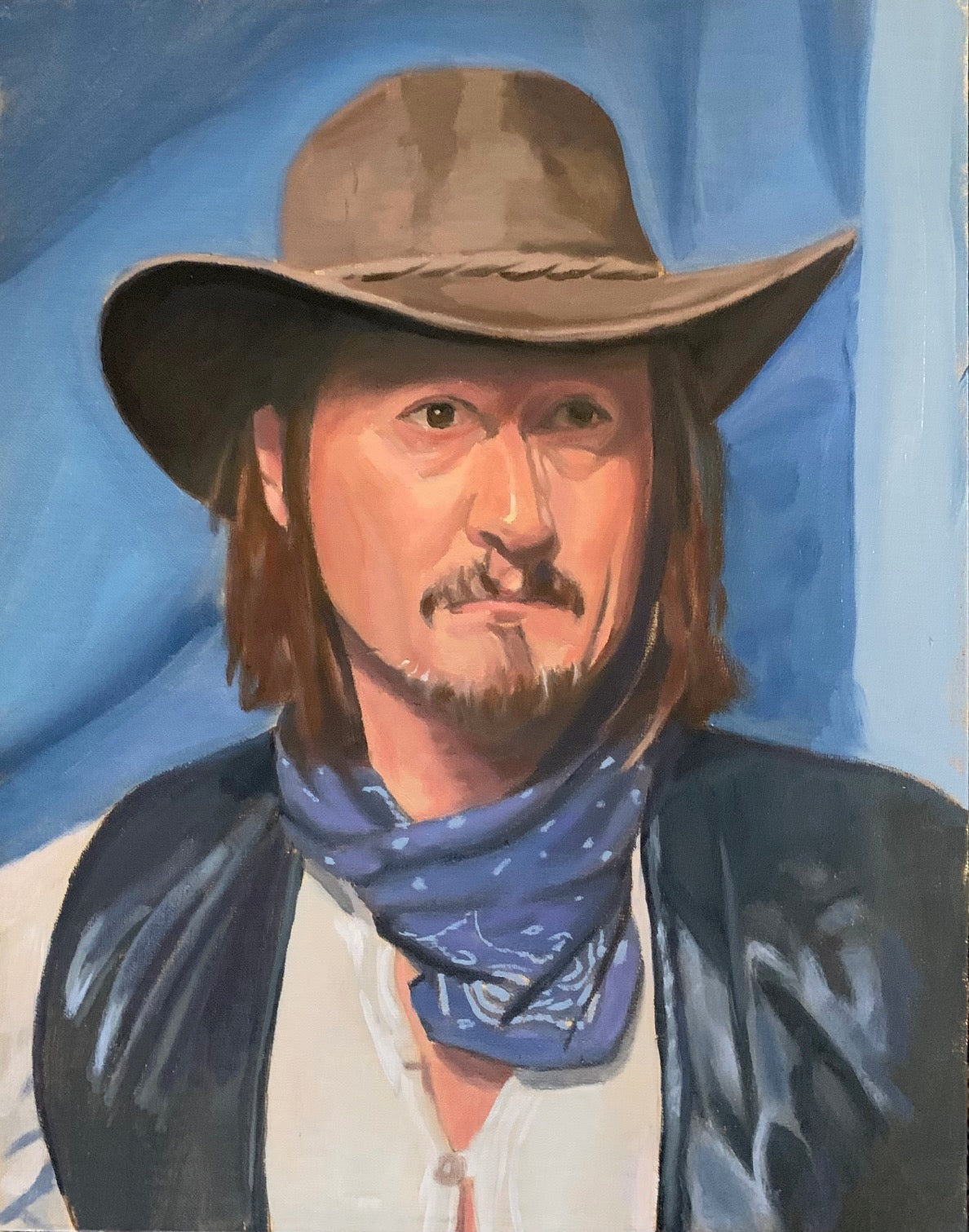 Cowboy with Blue Bandana
