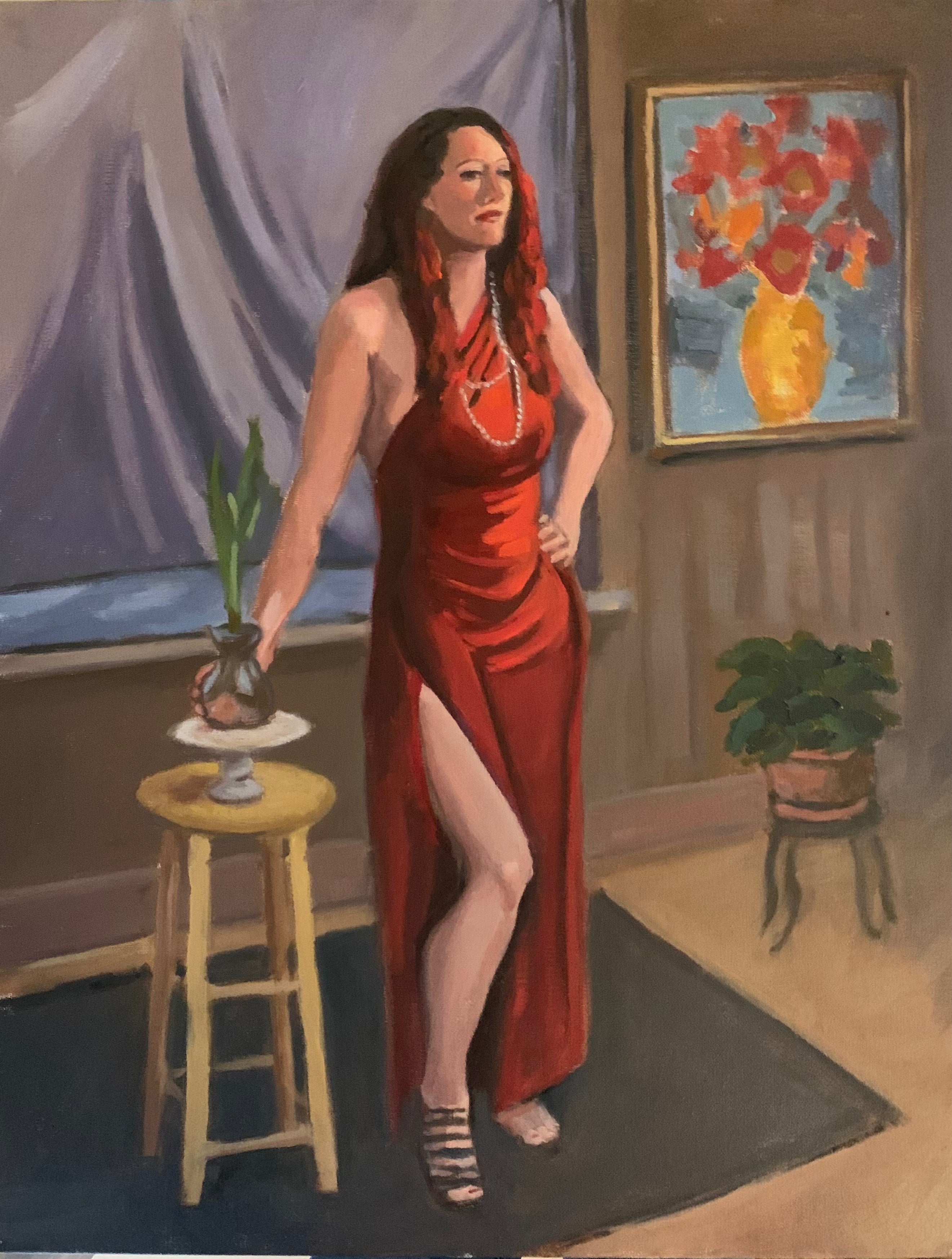 Jenna in a Red Dress